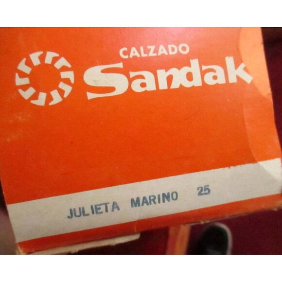 Sz 9 NEW NIB True Vtg 70s Womens BLUE RUBBER Strappy MEXICAN SANDALS SANDAK 25cm - Picture 8 of 8